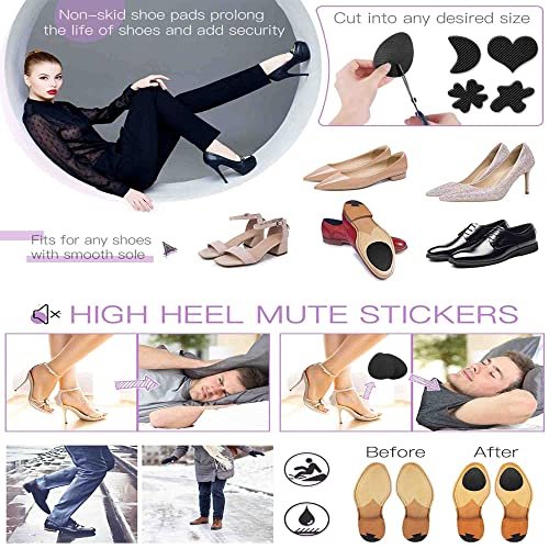 Rutschfeste Schuhpolster – Selbstklebende Anti-Rutsch-Aufkleber für Schuhsohlen, Gummi-Schuhgriffe, Sohlenschutz (Schwarz, 5 Paare)