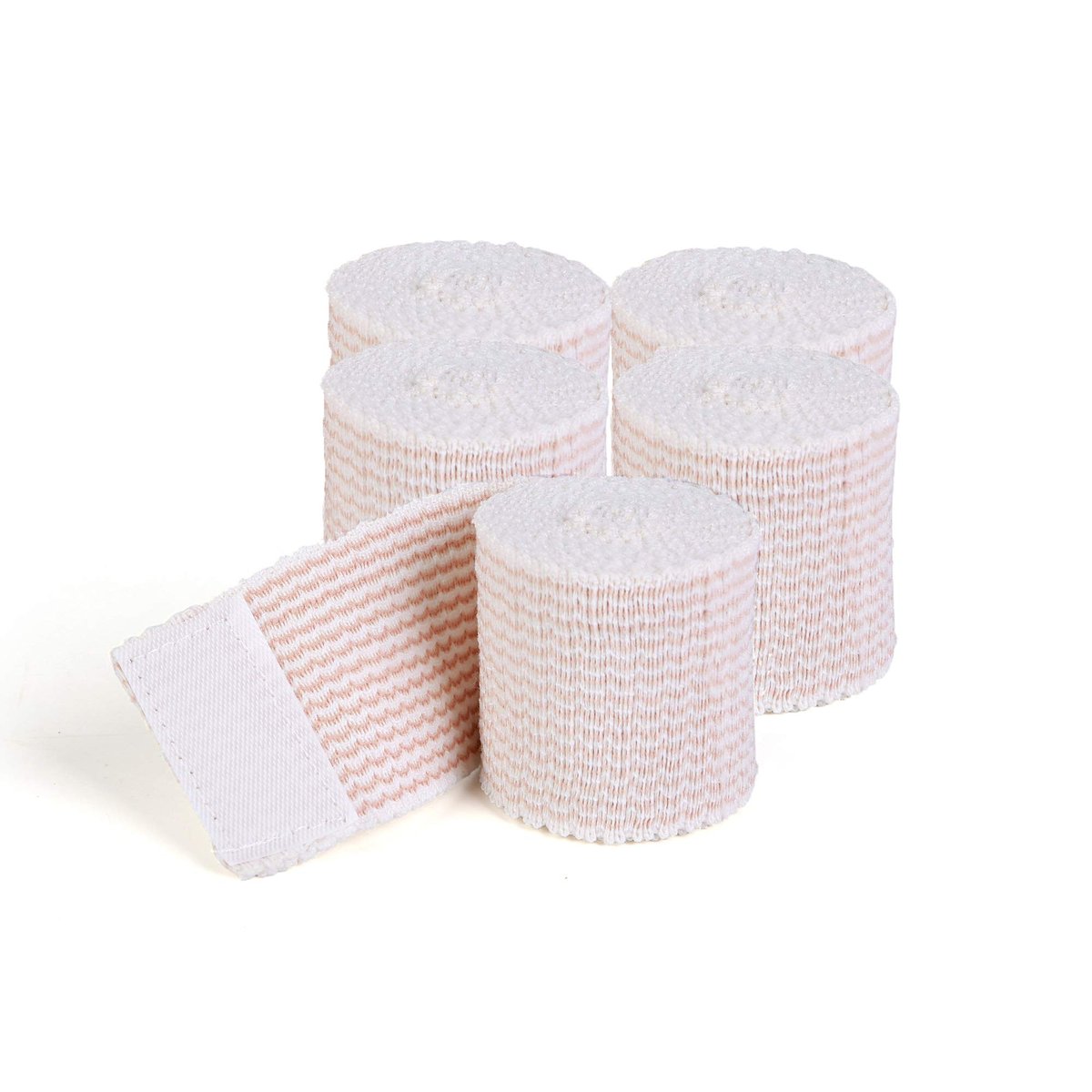 Hospora Latex-freie Kompressions-Baumwoll-Elastikbinde (5 cm, 5 Rollen) – Beige