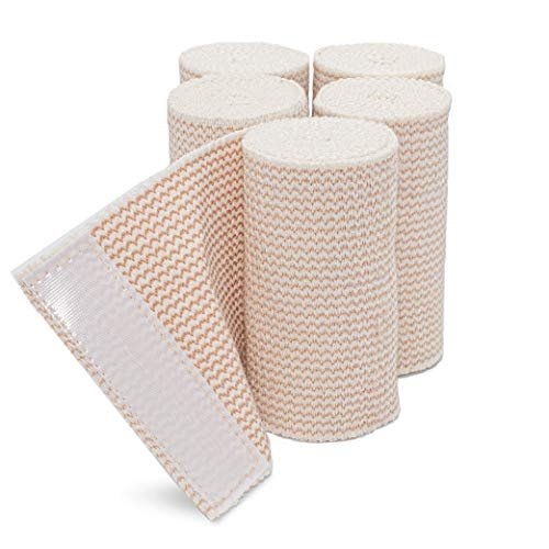 Hospora Dicke Baumwoll-Kompressionsbandage ohne Latex (3 Zoll, 5 Rollen)
