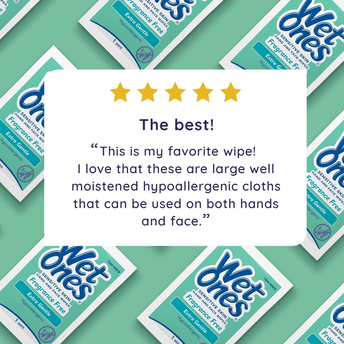 Wet Ones Hand and Face Wipes Singles, Unscented – 24 einzeln verpackte Tücher (6er-Pack) für empfindliche Haut