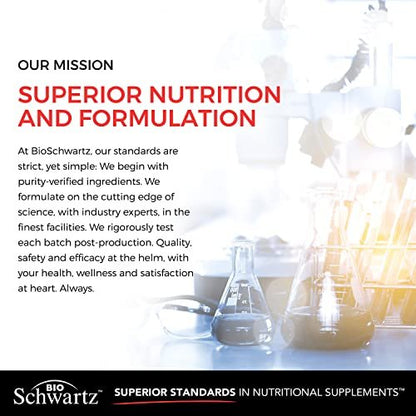BioSchwartz Vitamin B Komplex mit Vitamin C – Methylcobalamin B12 & Folsäure – B1, B2, B3, B5, B6, B7, B9 für Immunsystem, Energie & Nervensystem – Non-GMO, 60 Kapseln