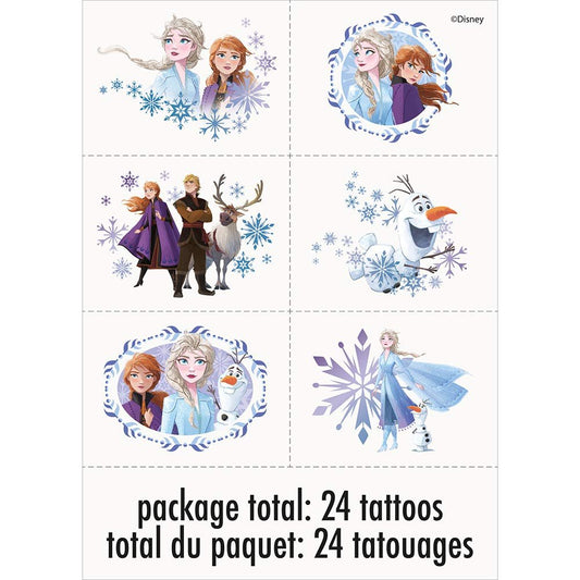 Disney Frozen 2 Tattoos (24er-Pack) - Exklusive Motivsammlung - Bunt & übertragbar, perfekt für das nächste magische Abenteuer