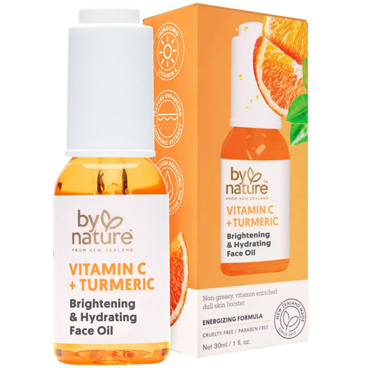 By Nature Hydrating Face Oil – Vitamin C, Kurkuma & pflanzliches Squalan für strahlende Vitalität und gesunden Glow, für Damen und Herren, 30 ml