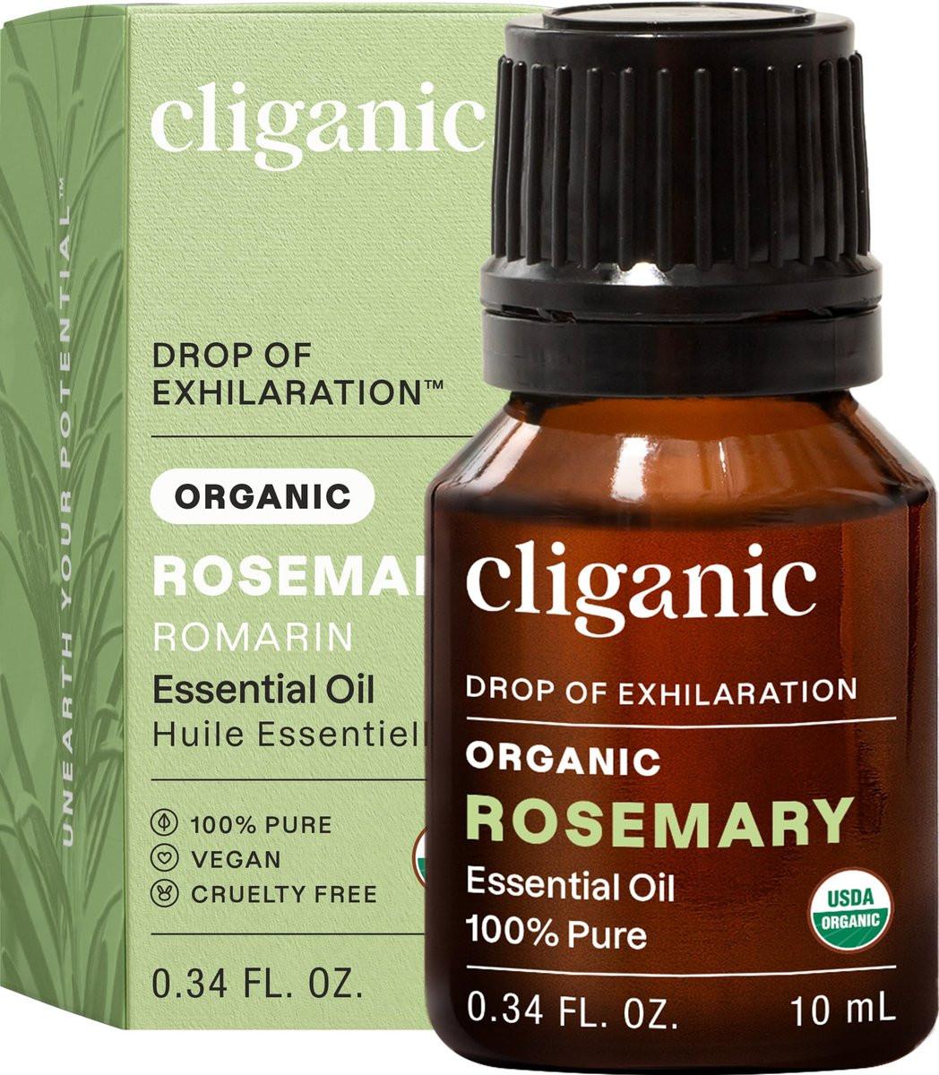 Cliganic Bio Rosmarinöl, 100% rein natürlich, für Haare, Haut, Aromatherapie | Non-GMO zertifiziert