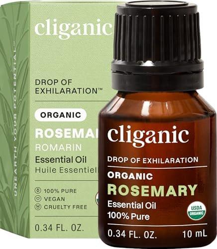 Cliganic Bio Rosmarinöl, 100% rein natürlich, für Haare, Haut, Aromatherapie | Non-GMO zertifiziert