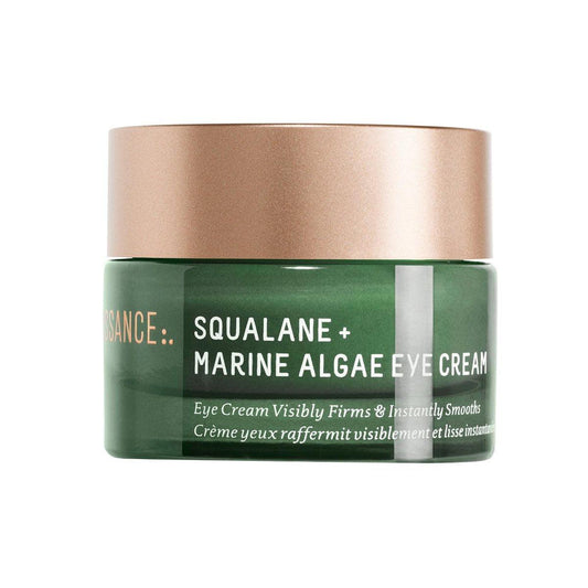 BIOSSANCE Squalan und Meeresalgen Augencreme – Anti-Aging Augencreme gegen feine Linien, Falten und Schwellungen – Feuchtigkeitsspendende & straffende Formel mit Hyaluronsäure und Parakresse-Extrakt – 0,5 Unzen