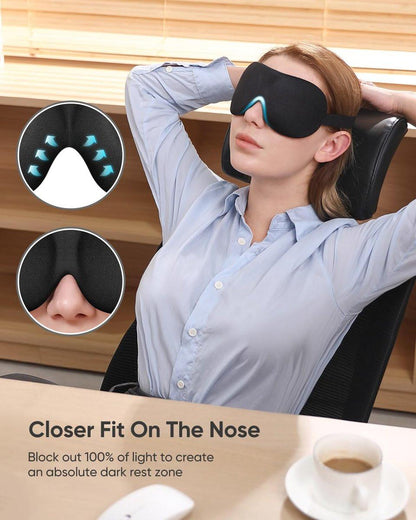 LKY DIGITAL Schlafmaske für Seitenschläfer 3er Pack, 3D Augenmaske zum Schlafen, Nachtblindfold für Männer Frauen