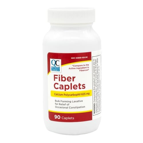 Quality Choice Fiber Therapy Caplets – Sanfte Verstopfungslinderung ohne Blähungen, 90 Stück