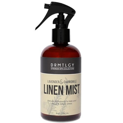 DRMTLGY Lavendel Leinen- und Raumspray – Reines ätherisches Lavendelöl & Kamille für Aromatherapie, 240 ml