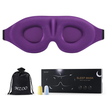 MZOO Luxus Schlafmaske für Seitenschläfer – 3D Memory Foam Augenmaske, Null Augen Druck, Lichtblockierend, Patentiertes Design, Weiche Nachtblindfolie für Reisen, Lila