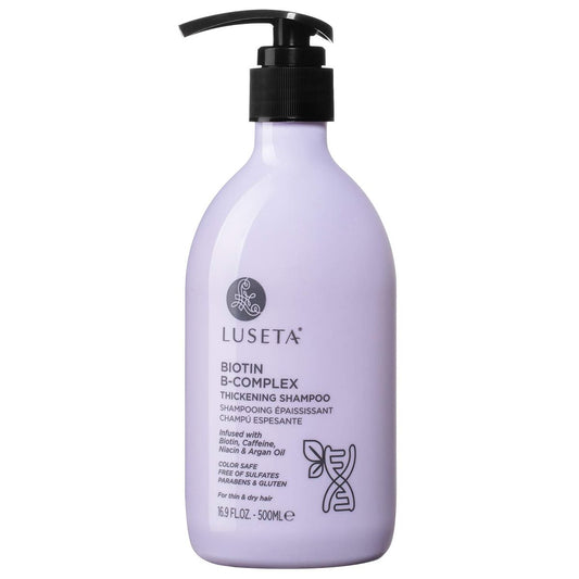 Luseta Biotin B-Complex Verdickendes Shampoo für Haarwachstum und Kräftigung - Behandlung gegen Haarausfall mit Biotin, Koffein und Arganöl für Männer & Frauen - Alle Haartypen 500 ml