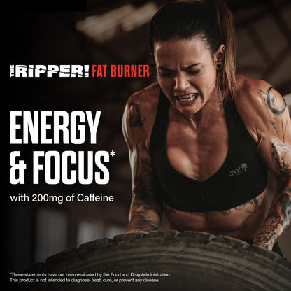 JNX SPORTS The Ripper! Fatburner Pre Workout für Männer & Frauen – Thermogene Fettverbrennung, Appetitzügler, Energie & Ausdauer – Fruit Punch, 30 Portionen