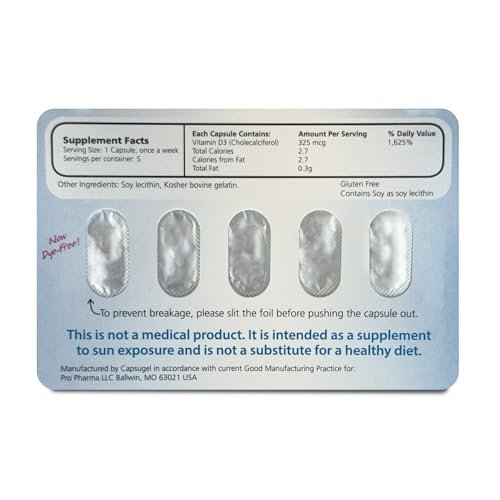 Maximum D3 13.000 IE – 5 Kapseln (5-Wochen-Vorrat) | Hochdosiertes Vitamin D3