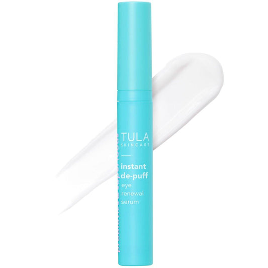 TULA Skin Care Instant De-Puff Eye Renewal Serum – Abschwellende Augenpflege gegen Tränensäcke, dunkle Augenringe und erste Fältchen, 15 ml