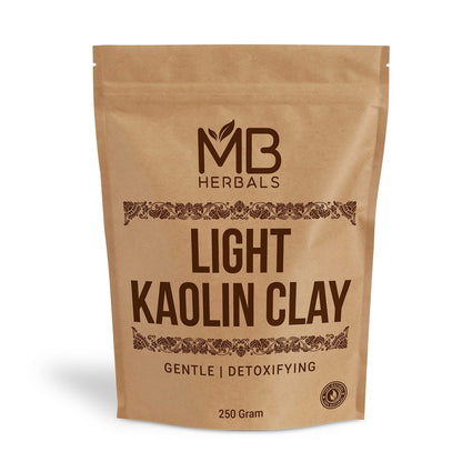 MB Herbals Leichter Kaolin-Ton 250g | Reines weißes Kaolin-Tonpulver für Gesichtsmasken, Seifen & DIY-Hautpflege