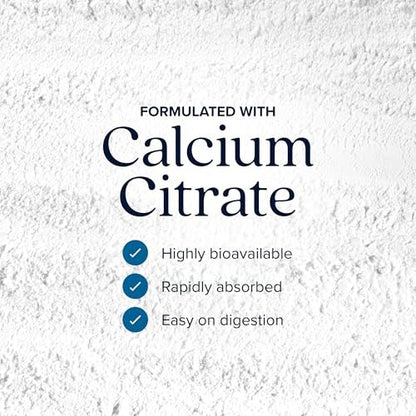 Calcium Citrat 1000mg | Hochdosiertes Calcium für Knochen & Zähne | Hohe Bioverfügbarkeit | Magenfreundlich | Vegan & Non-GMO | 3-Monats-Vorrat | Calciumpräparat für Frauen & Männer | 365 Kapseln