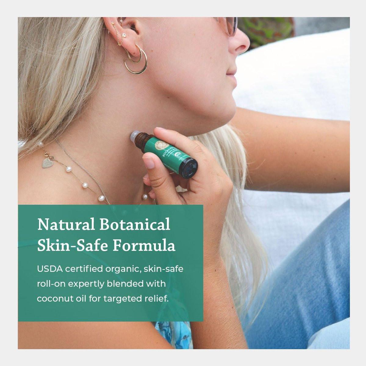 Silk Road Organic Bio Eukalyptus Roll-On, USDA-zertifiziert – Atemwege, Erkältung, Husten, Nebenhöhlen & Allergiebeschwerden – 10 ml Aromatherapie-Roller – Immer rein, immer bio