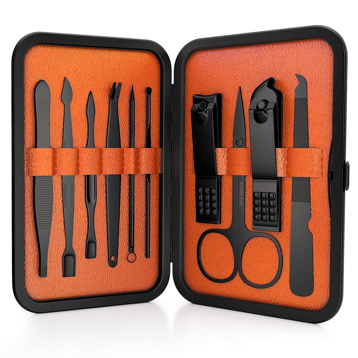 Wild Willies 10-teiliges Pediküre- und Maniküre-Set für Männer und Frauen – Nagelknipser, Schere, Pinzette, Feilen – kompaktes Reise-Nagelpflegeset, Herren-Nagelpflegeset