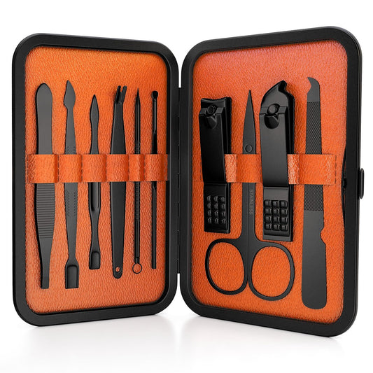 Wild Willies 10-teiliges Pediküre- und Maniküre-Set für Männer und Frauen – Nagelknipser, Schere, Pinzette, Feilen – kompaktes Reise-Nagelpflegeset, Herren-Nagelpflegeset