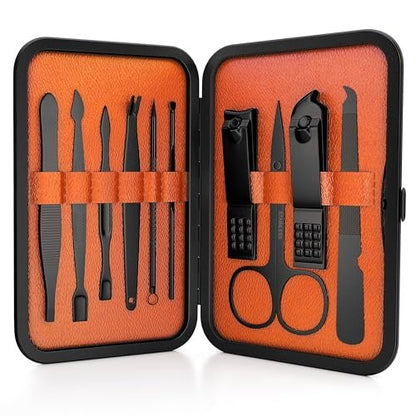 Wild Willies 10-teiliges Pediküre- und Maniküre-Set für Männer und Frauen – Nagelknipser, Schere, Pinzette, Feilen – kompaktes Reise-Nagelpflegeset, Herren-Nagelpflegeset
