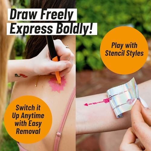 BIC BodyMark Temporäre Tattoo-Stifte, Henna Vibes, Verschiedene Farben, 3er-Pack