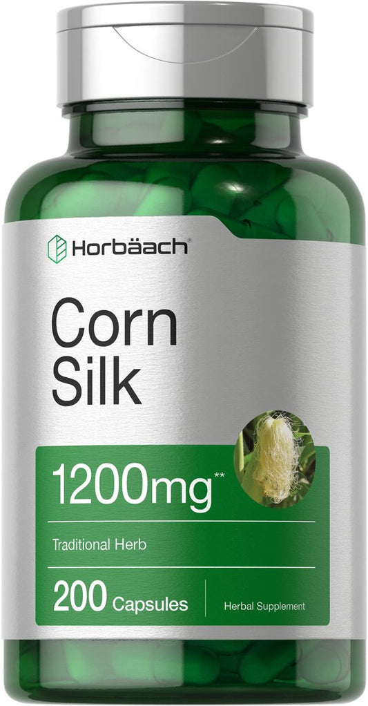 Horbäach Maisseide Kapseln | 200 Stück | Nicht-GVO, glutenfreies Extrakt-Supplement