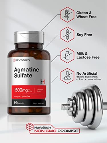 Horbäach Agmatinsulfat Kapseln 1500 mg | 60 Kapseln | Pharmazeutische Qualität | Non-GMO, Glutenfrei