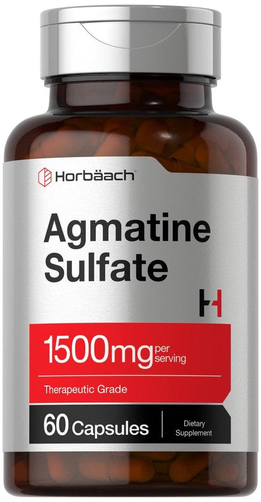Horbäach Agmatinsulfat Kapseln 1500 mg | 60 Kapseln | Pharmazeutische Qualität | Non-GMO, Glutenfrei