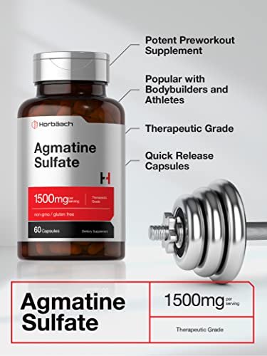 Horbäach Agmatinsulfat Kapseln 1500 mg | 60 Kapseln | Pharmazeutische Qualität | Non-GMO, Glutenfrei