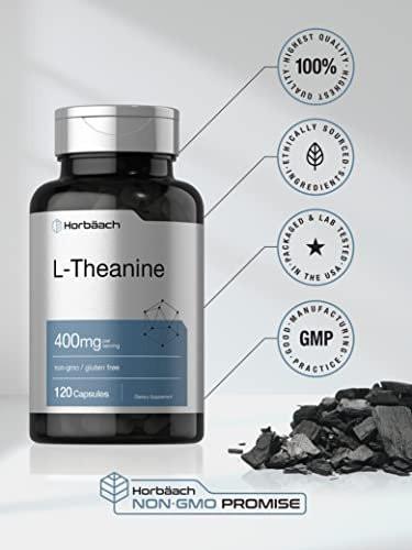 Horbäach L-Theanin Ergänzung | 400mg | 120 Kapseln | Non-GMO & Glutenfrei