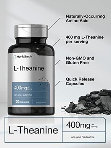 Horbäach L-Theanin Ergänzung | 400mg | 120 Kapseln | Non-GMO & Glutenfrei