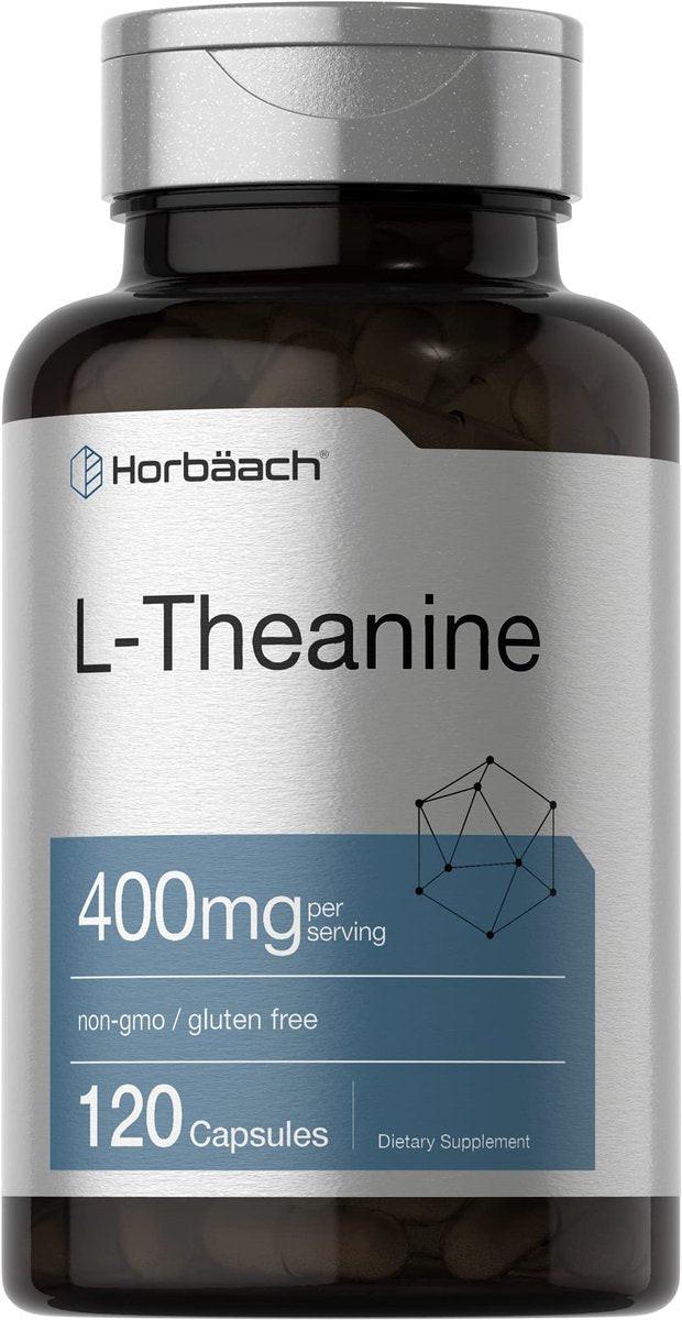 Horbäach L-Theanin Ergänzung | 400mg | 120 Kapseln | Non-GMO & Glutenfrei