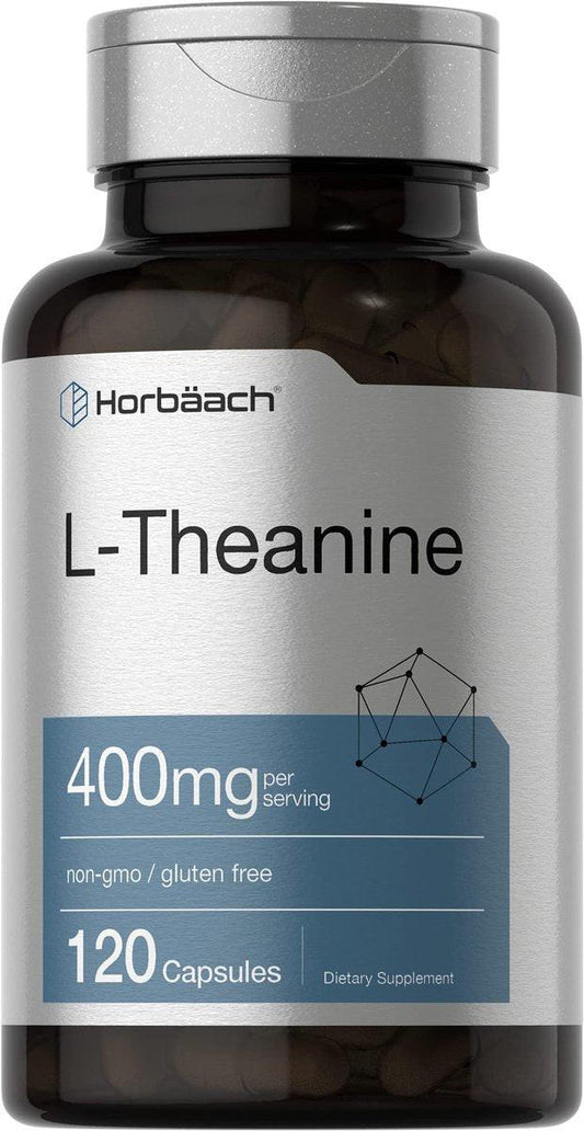 Horbäach L-Theanin Ergänzung | 400mg | 120 Kapseln | Non-GMO & Glutenfrei