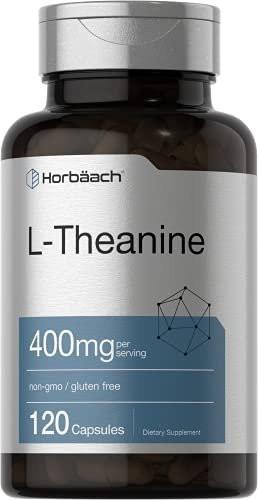 Horbäach L-Theanin Ergänzung | 400mg | 120 Kapseln | Non-GMO & Glutenfrei