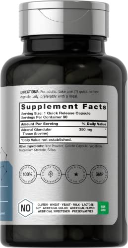 Horbäach rohe Nebennierendrüse | 350 mg | 90 Kapseln | Non-GMO, glutenfrei
