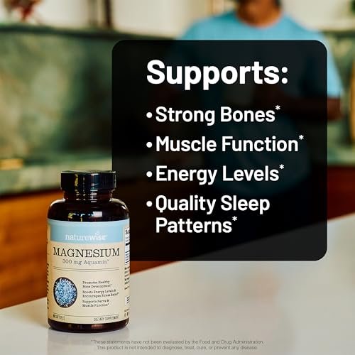 NatureWise Hochabsorbierbares Meeresmagnesium 300 mg – Natürliches Magnesium aus Meerwasser – Non-GMO, hergestellt in den USA – 90 Softgels (1-Monatsvorrat)