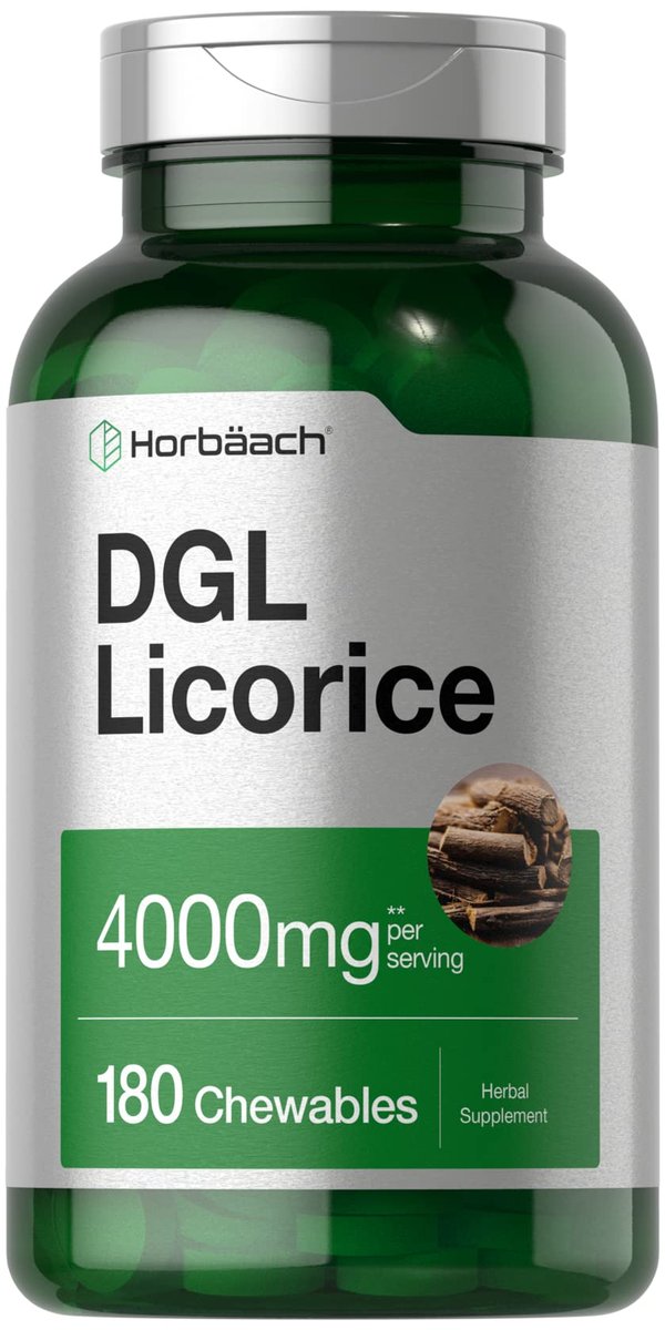 Horbäach DGL Lakritz Präparat | 180 Kautabletten | Deglycyrrhiziniertes Süßholzwurzelextrakt | Nicht-GMO & Vegetarische Formel