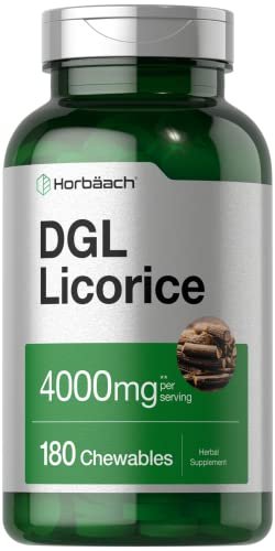 Horbäach DGL Lakritz Präparat | 180 Kautabletten | Deglycyrrhiziniertes Süßholzwurzelextrakt | Nicht-GMO & Vegetarische Formel