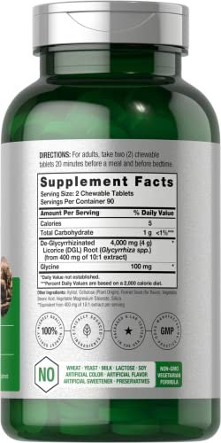 Horbäach DGL Lakritz Präparat | 180 Kautabletten | Deglycyrrhiziniertes Süßholzwurzelextrakt | Nicht-GMO & Vegetarische Formel