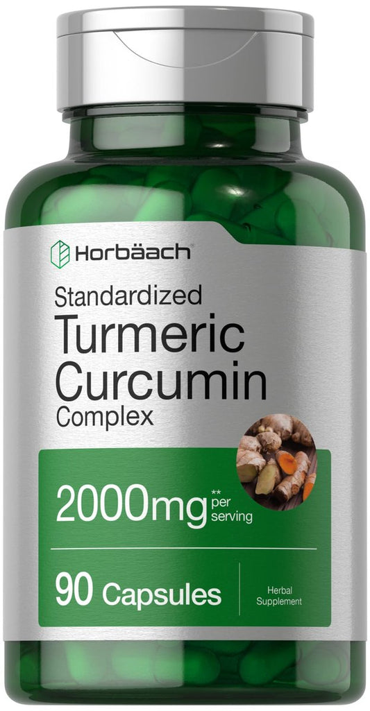 Horbäach Curcumin-Kurkuma Komplex mit Schwarzem Pfeffer | 90 Kapseln | Non-GMO, Glutenfrei