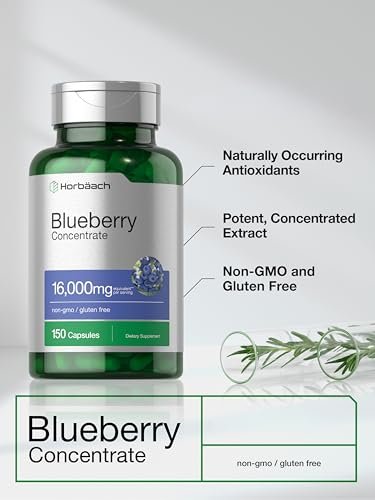 Horbäach Blaubeere Extrakt Nahrungsergänzungsmittel | 150 Kapseln | Blaubeerkonzentrat | Non-GMO & Glutenfrei