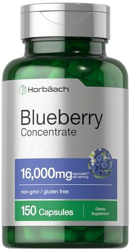 Horbäach Blaubeere Extrakt Nahrungsergänzungsmittel | 150 Kapseln | Blaubeerkonzentrat | Non-GMO & Glutenfrei