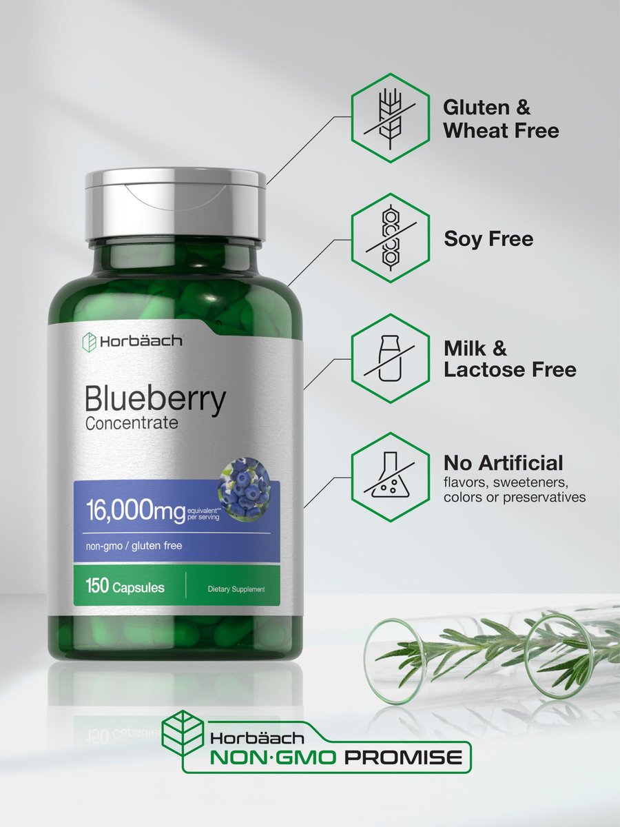 Horbäach Blaubeere Extrakt Nahrungsergänzungsmittel | 150 Kapseln | Blaubeerkonzentrat | Non-GMO & Glutenfrei