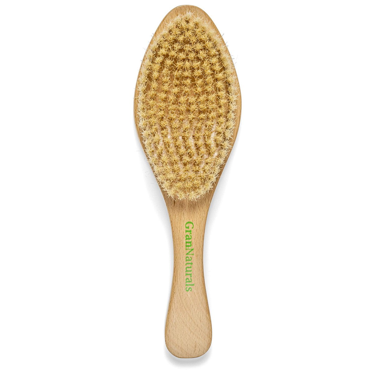 GranNaturals Bürste mit weichen Borsten – Geschwungene Wildschweinborsten-Haarbürste im Vintage-Stil für 360 Waves, glatte Slick-Back-Ponys & Dutt, Glättung, Fades für Frauen & Männer – Holzgriff