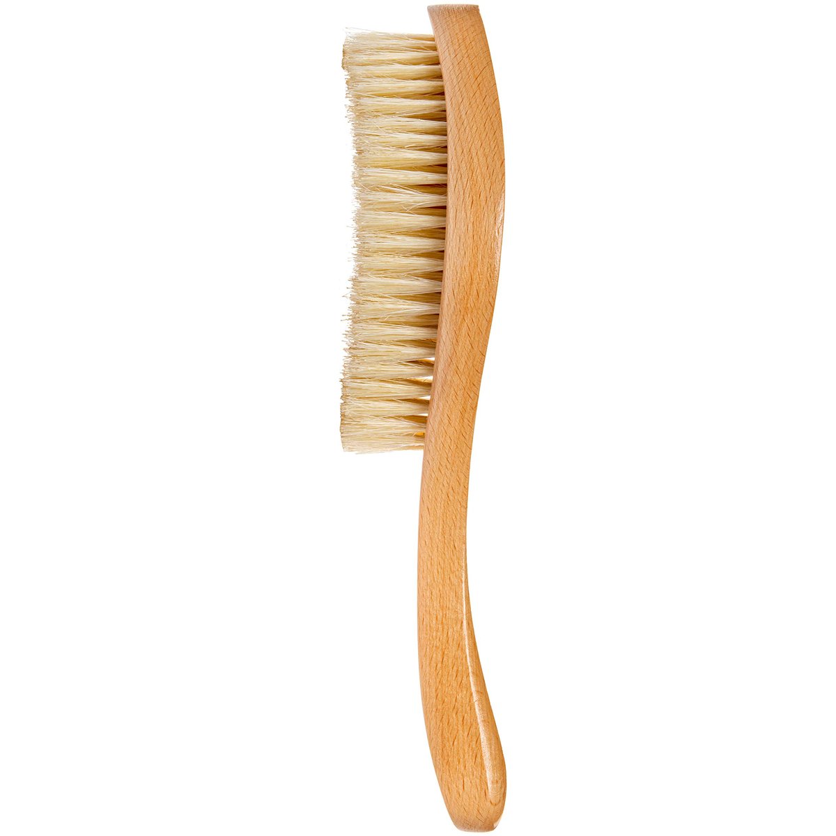 GranNaturals Bürste mit weichen Borsten – Geschwungene Wildschweinborsten-Haarbürste im Vintage-Stil für 360 Waves, glatte Slick-Back-Ponys & Dutt, Glättung, Fades für Frauen & Männer – Holzgriff