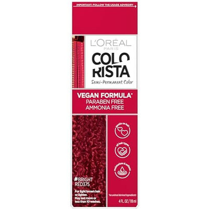 L'Oreal Paris Colorista Semi-Permanente Haarfarbe für gebleichtes oder blondes Haar – Farbauftragende Haarmaske, Leuchtendes Rot