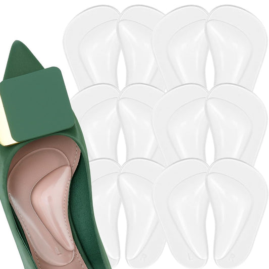 6 Paar Gel-Fußgewölbe-Stützen für Männer und Frauen – Wiederverwendbare Einlegesohlen für Plattfüße, Plantarfasziitis, Schmerzlinderung und Druckentlastung