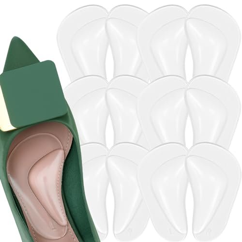 6 Paar Gel-Fußgewölbe-Stützen für Männer und Frauen – Wiederverwendbare Einlegesohlen für Plattfüße, Plantarfasziitis, Schmerzlinderung und Druckentlastung