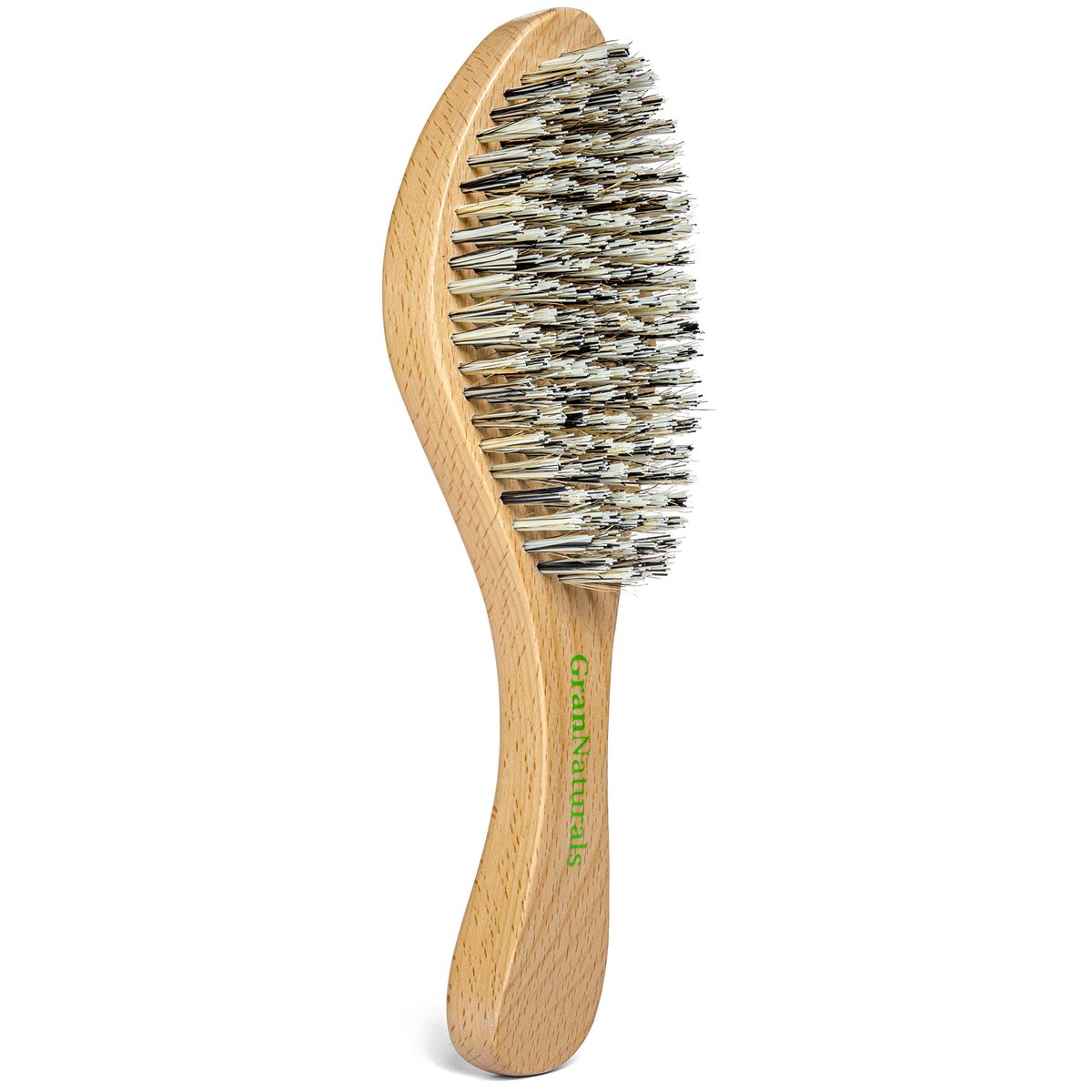 GranNaturals Extra Hart Wave Bürste - Gebogene Wildschweinborsten & extra harte Nylonborsten für 360 Waves