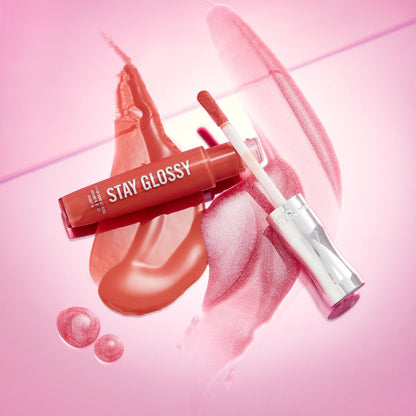 Rimmel Stay Glossy Lip Gloss – Nicht klebrige, leichte Formel für Farbe und Glanz – 185 Grapevine Groove, 5,1 ml